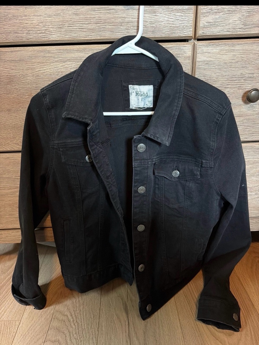 Mudd Women’s Black Denim Jacket - Classic Button-Up Coat